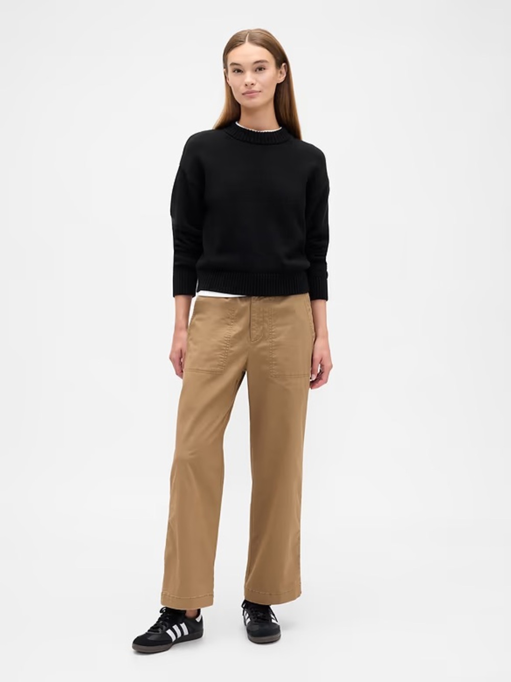 GAP Factory Ermine High Rise Easy Wide-Leg Khakis